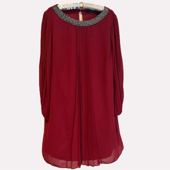 Andrew Marc Dresses & Skirts - Burnt Red Chiffon Dress (Gently worn)